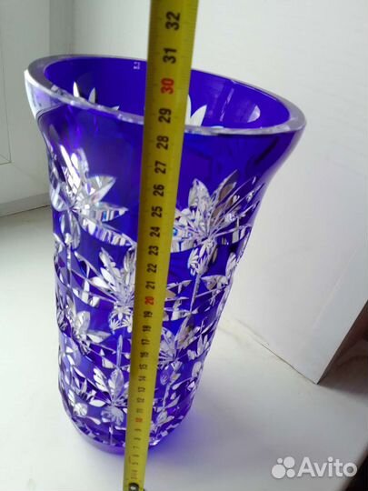 Ваза Синий Хрусталь 1960е Раритет