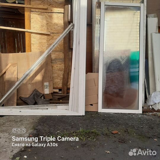 Балконные окна б/у каркас металлический сборе 6шт