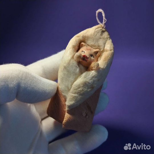 Ватная Елочная Игрушка Поросенок 1940-50е Артель