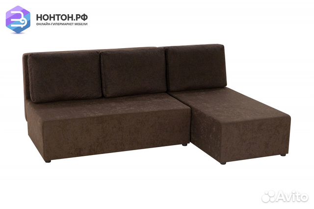 Диван угловой еврокнижка Комо коричневый