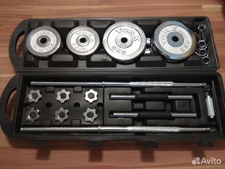 Набор разборных гантелей 50 кг (2х25 кг) с грифом