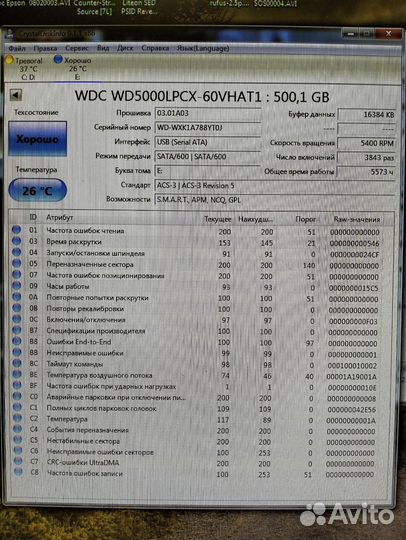 Внешний жёсткий диск 500 Гб