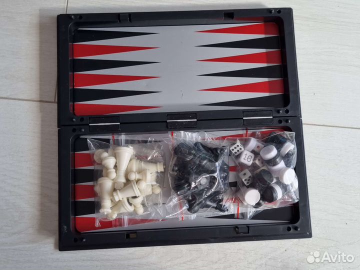 Шахматы нарды шашки 3 в 1 магнитные