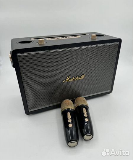 Блютуз Колонка караоке с микрофонами Marshall