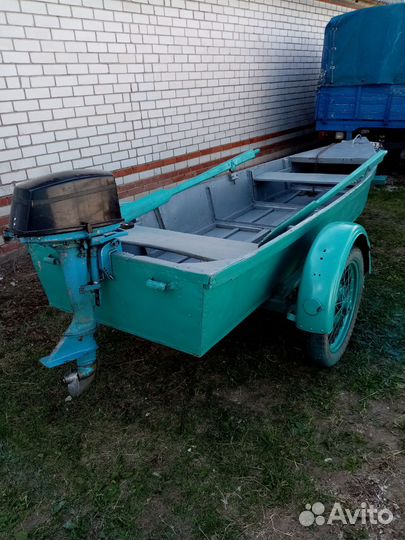 Лодка, мотор, прицеп