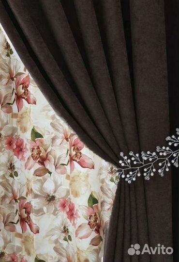 Шторы шерсть-мрамор, жаккарды, рогожка