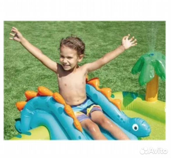 Детский надувной бассейн с горками, новый
