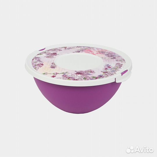 Миска 4л с крышкой лаванда Полимербыт