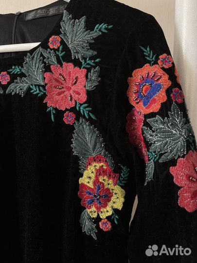 Бархатное платье zara