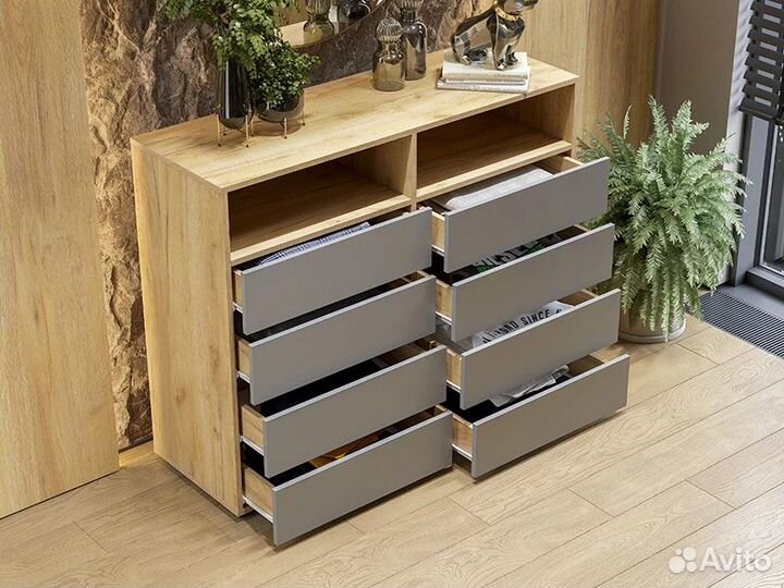 Комод новый Абрау Дуб Золотой - Графит