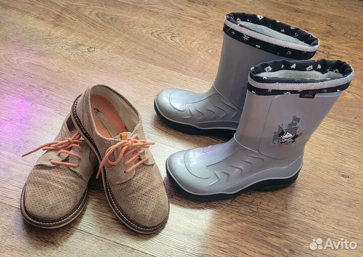 Туфли 32 р.на мальчика, резиновые сапоги 30 р
