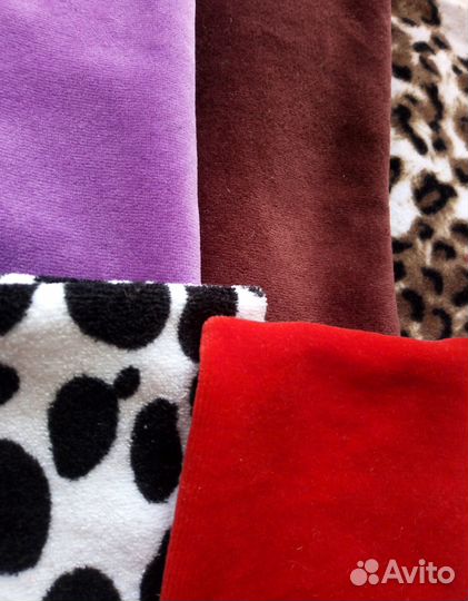 Набор 7 отрезов хлопкового велюра для рукоделия