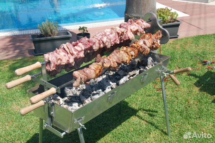 Мангал автоматический угольный с электроприводом