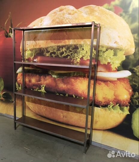 Стеллаж из нержавеющей стали 130*30 см сварной