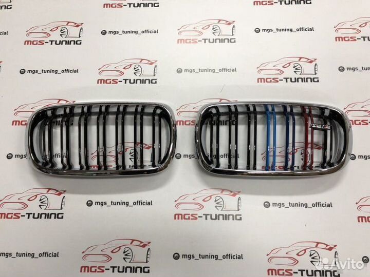 Решетка в BMW Х6 f16 в стиле Х6 М хром + триколор