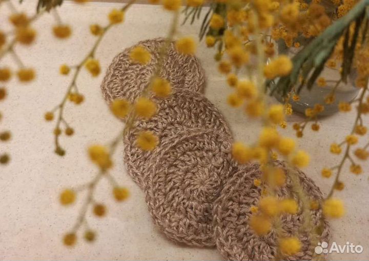 Мочалка из джута 10 см новая