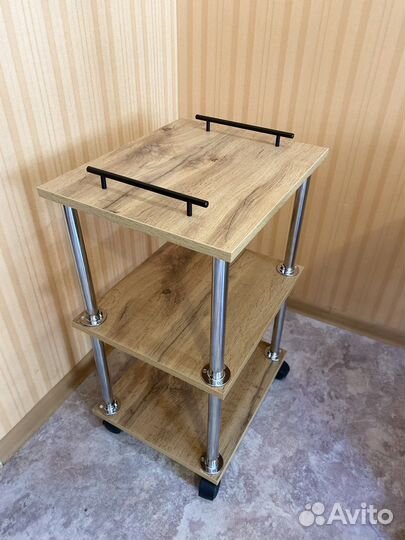 Этажерка на колесах «Орех» с черными ручками