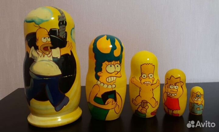 Матрешка Симпсоны на 5 кукол