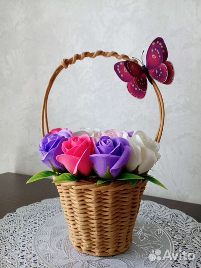 Букет из мыльных роз