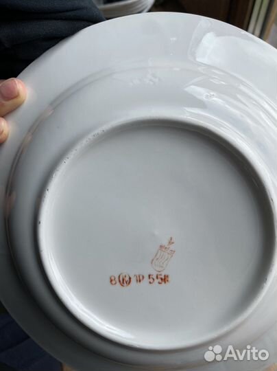 6 шт Супные тарелки rpr рижский фарфор 24 см