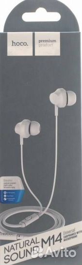 Наушники hoco M14 с микрофоном, Белые