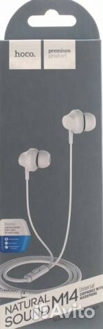 Наушники hoco M14 с микрофоном, Белые