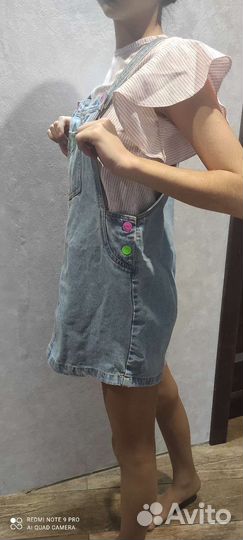 Джинсовый комбинезон для девочки 140