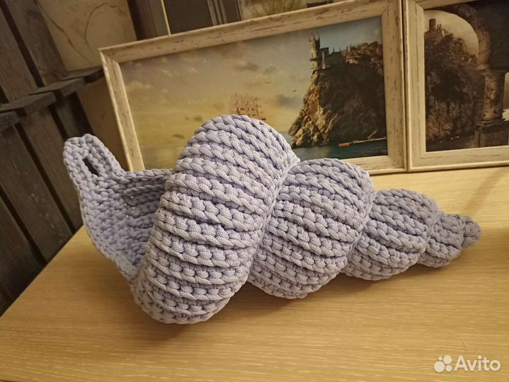 Корзина подвесная вязаная Ракушка кашпо