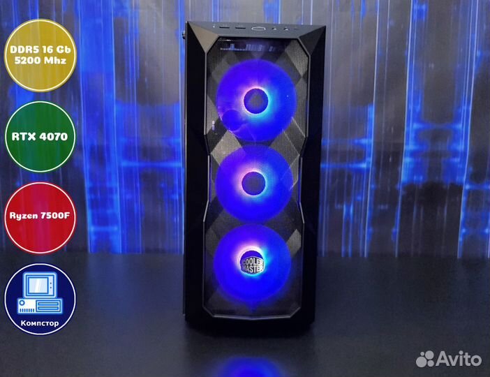 Сборка пк 4к AMD7500F-RTX4070-16DDR5-MWR942013-A620