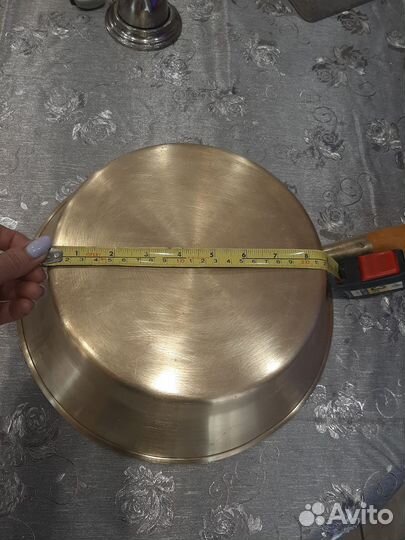 Латунный таз для варенья с ручкой