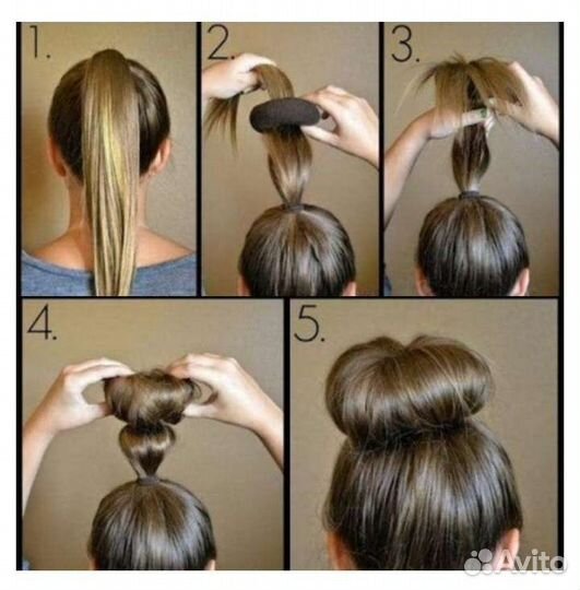 Губка резинка бублик для создания пучка из волос