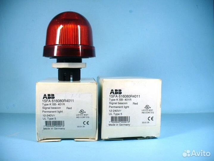 Лампа-маячок сигнальная красная ABB KSB-401R12-230