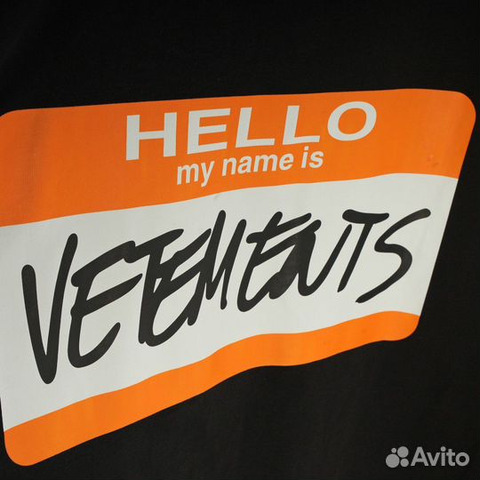 Футболка Vetements Hello My Name Is