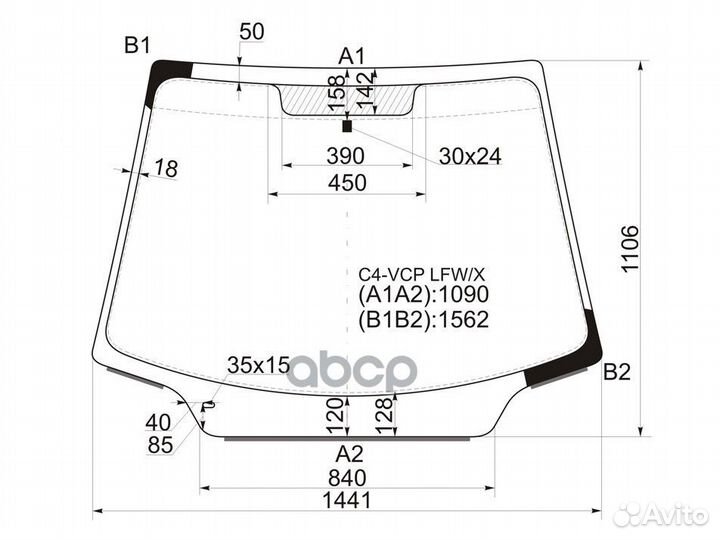 Стекло лобовое citroen C4 3/5D 04-11 C4-VCP LFW