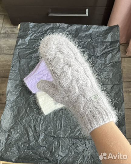 Варежки с косичкой