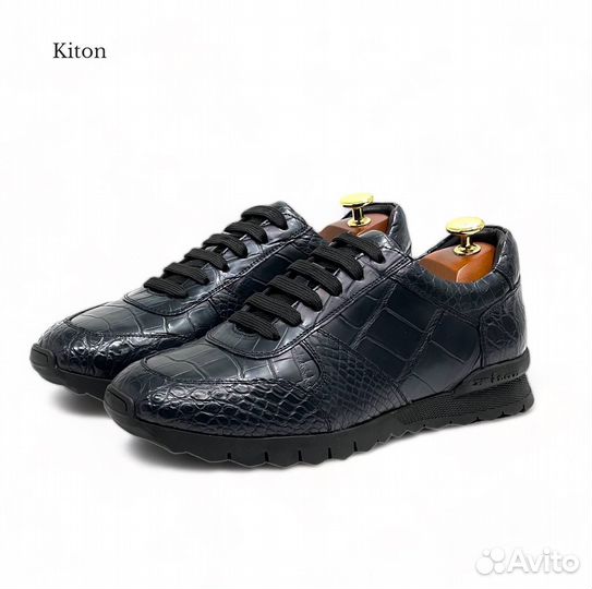 Кроссовки из кожи крокодила мужские Kiton
