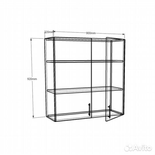 Шкаф навесной Амика-3e для кухни на заказ