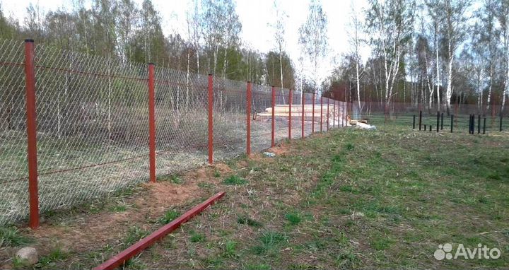 Забор из сетки рабицы