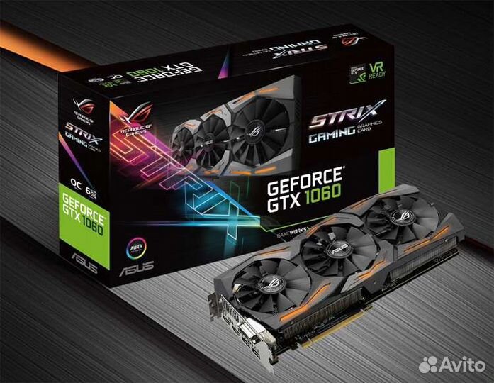 Видеокарта gtx 1060 6gb asus rog strix