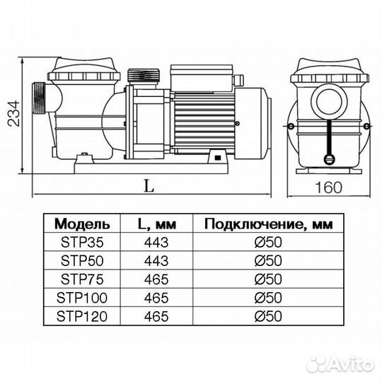 Насос с префильтром Pool King STP 35-300