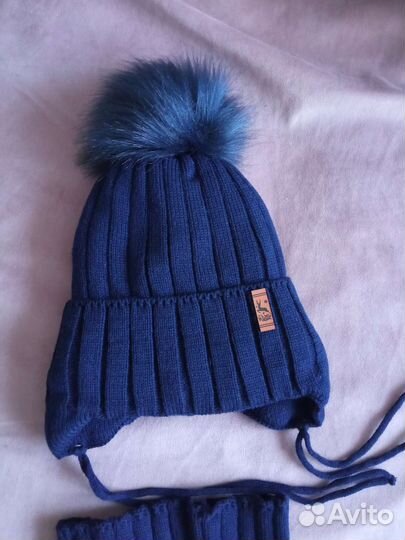Комплект шапка и снуд для мальчика зима новый