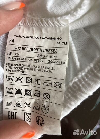 Футболка Benetton 74девочке