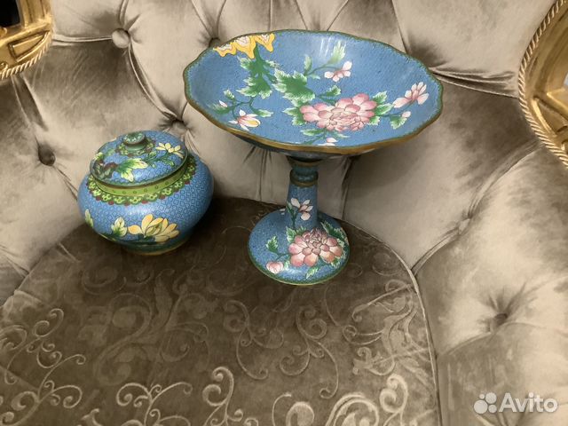 Сахарница клуазоне. Китай 50-е