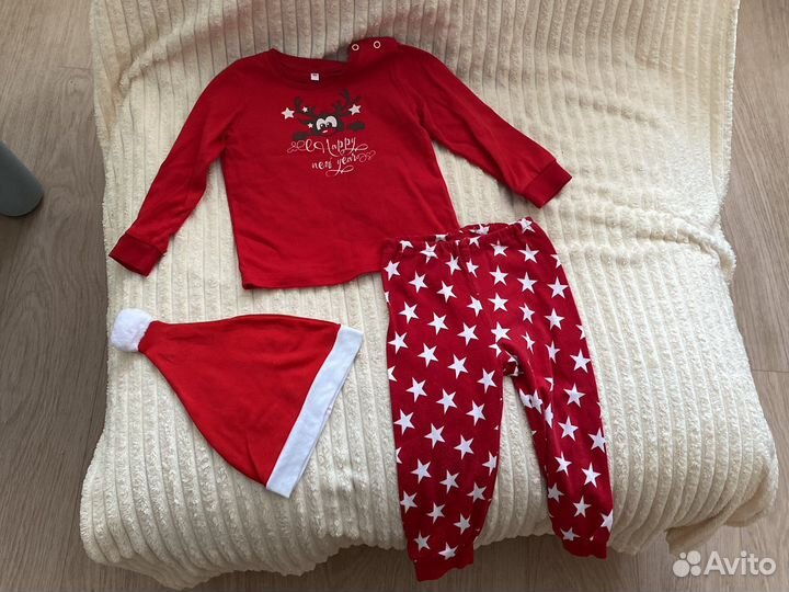 Новогодний костюм 92 размер с колпаком