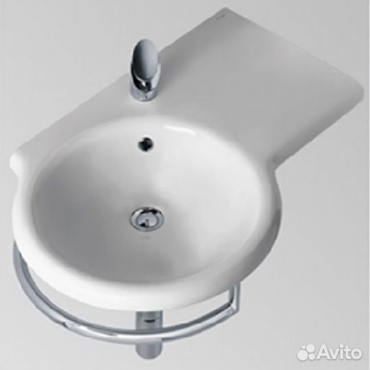 Раковина Globo подвесная, бортик справа, 80 х 54 х