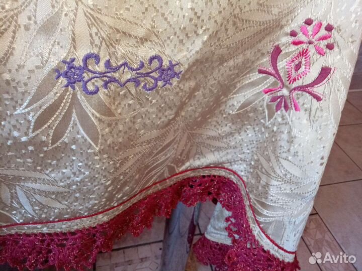 Скатерть хлопок с вышивкой Рыбы 2 штуки