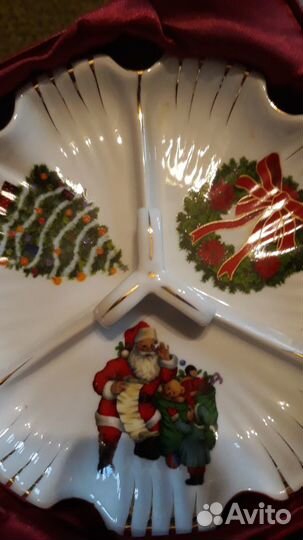 Менажница- конфетница с новогодним рисунком