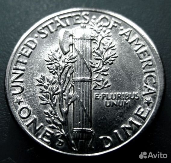 Редкий, серебряный дайм США 1942 года