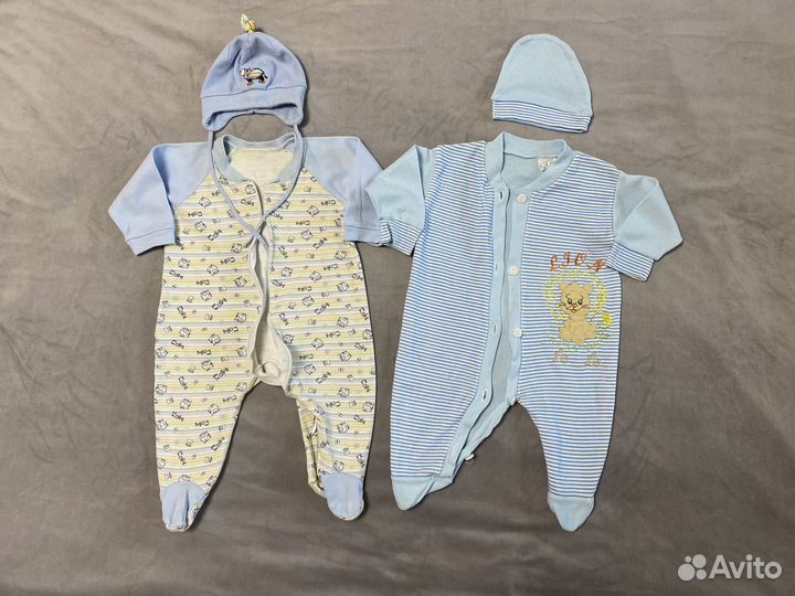 Одежда для мальчика пакетом слипы 56-62р 8 вещей