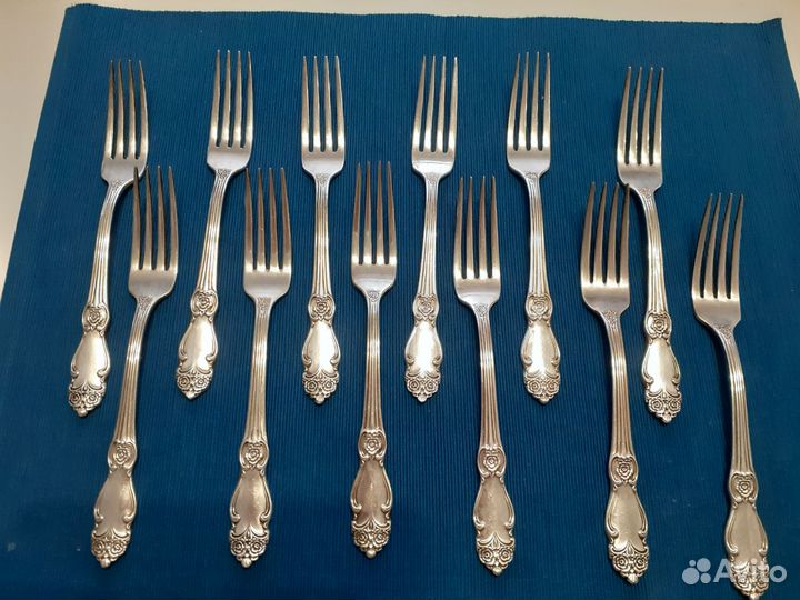 Мельхиор СССР - Пламя, сереб.Роза